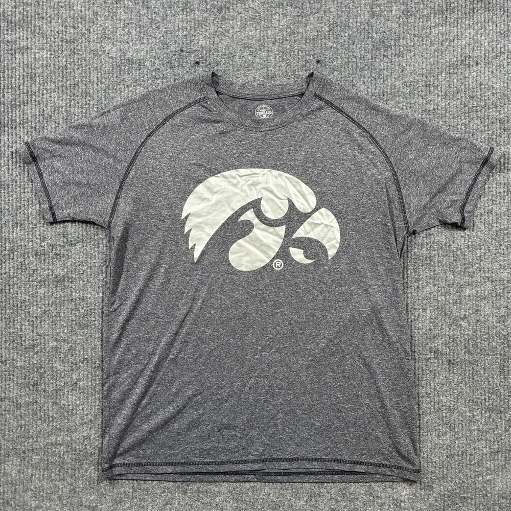 Rivalry Threads Iowa Hawkeyes T Shirt Mens L Gray Athletic Logo‎ Short Sleeve